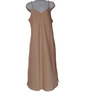 Sam Edelman Champagne Pink Shimmery Sleeveless Midi Sheath Dress 14